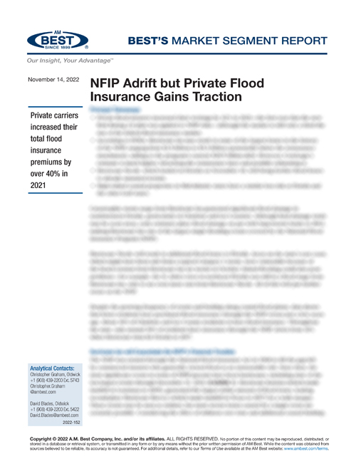 Market Segment Report: NFIP Adrift but Private Flood Insurance Gains Traction