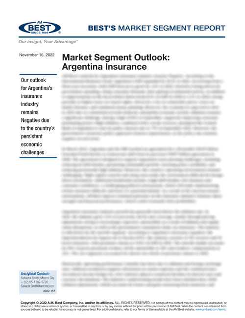 Market Segment Report: Market Segment Outlook: Argentina Insurance