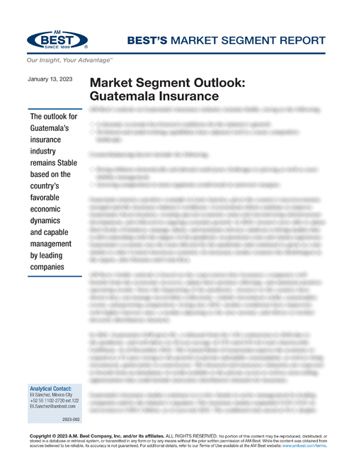 Market Segment Report: Market Segment Outlook: Guatemala Insurance