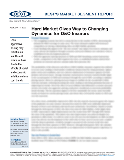 Market Segment Report: Hard Market Gives Way to Changing Dynamics for D&O Insurers