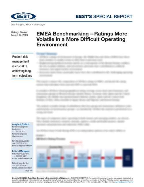 Special Report: EMEA Benchmarking – Ratings More Volatile in a More Difficult Operating Environment