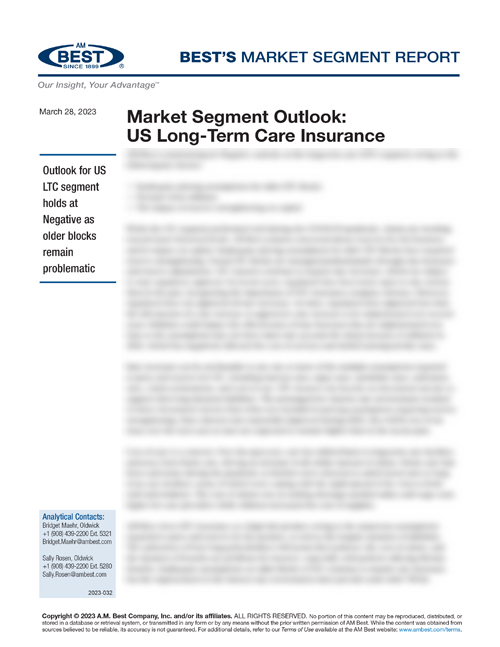 Market Segment Report: Market Segment Outlook: US Long-Term Care Insurance