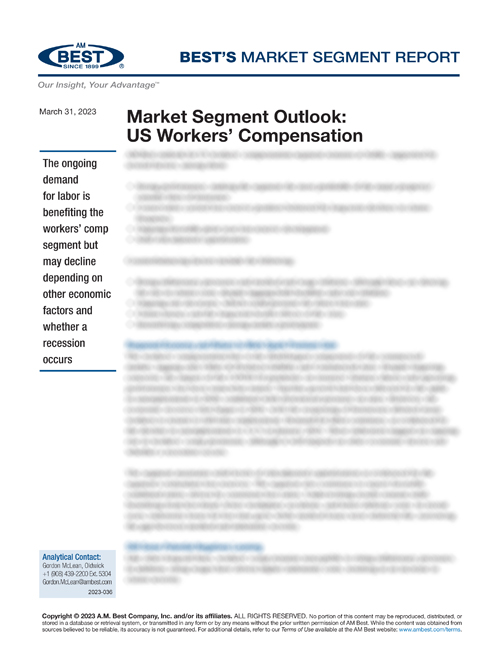 Market Segment Report: Market Segment Outlook: US Workers’ Compensation