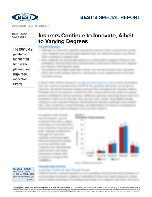 Special Report: Insurers Continue to Innovate, Albeit to Varying Degrees