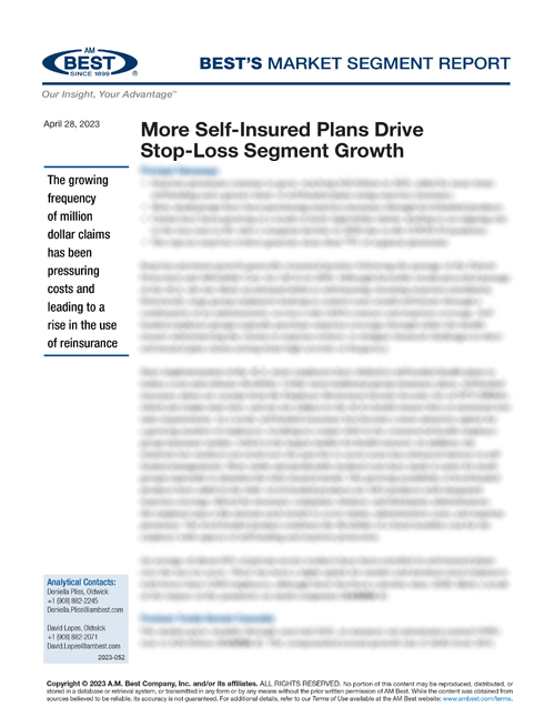 Market Segment Report: More Self-Insured Plans Drive Stop-Loss Segment Growth