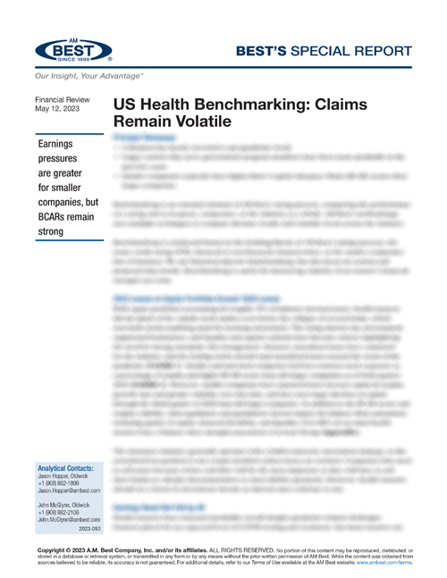 Special Report: US Health Benchmarking: Claims Remain Volatile