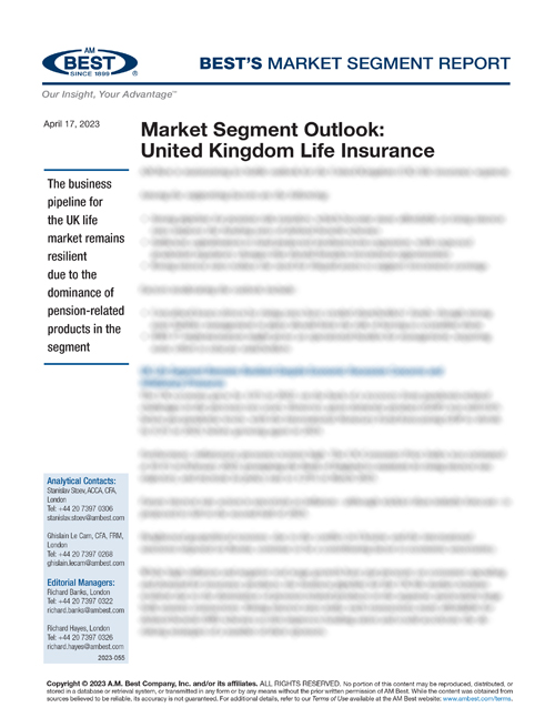 Market Segment Report: Market Segment Outlook: UK Life Insurance