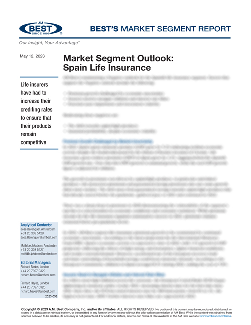 Market Segment Report: Market Segment Outlook: Spain Life Insurance