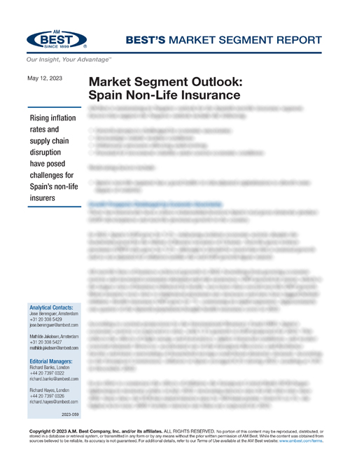 Market Segment Report: Market Segment Outlook: Spain Non-Life Insurance