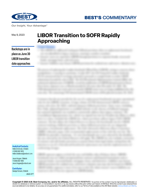 Commentary: LIBOR Transition to SOFR Rapidly Approaching