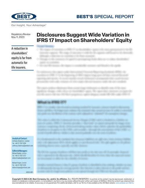 Special Report: Disclosures Suggest Wide Variation in IFRS 17 Impact on Shareholders’ Equity