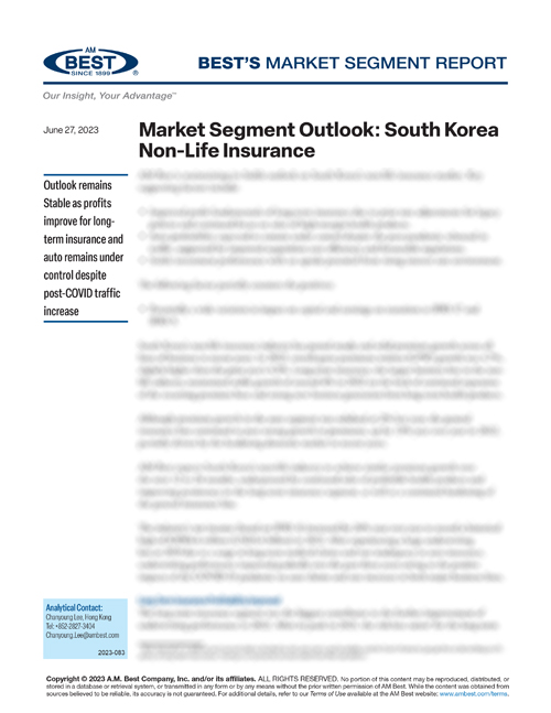 Market Segment Report: Market Segment Outlook: South Korea Non-Life Insurance