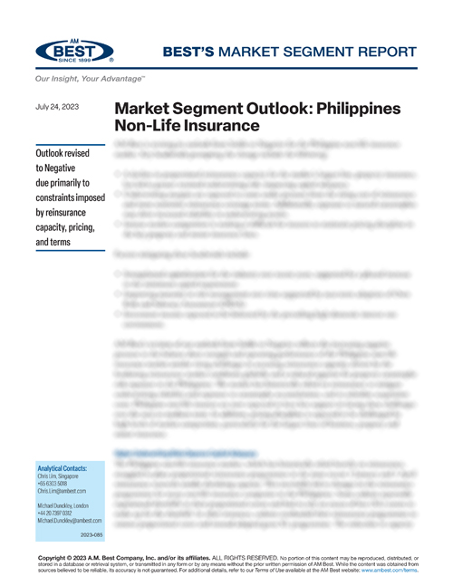 Market Segment Report: Market Segment Outlook: Philippines Non-Life Insurance