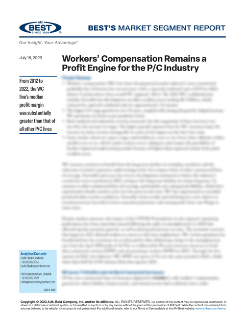 Market Segment Report: Workers’ Compensation Remains a Profit Engine for the P/C Industry