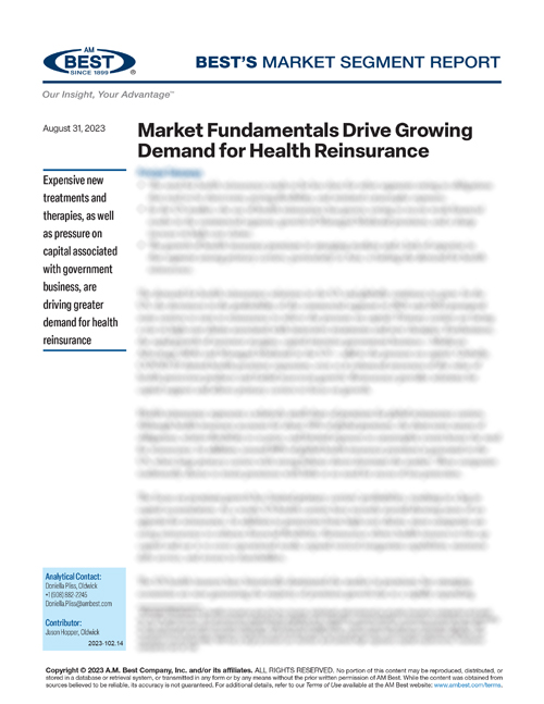 Market Segment Report: Market Fundamentals Drive Growing Demand for Health Reinsurance