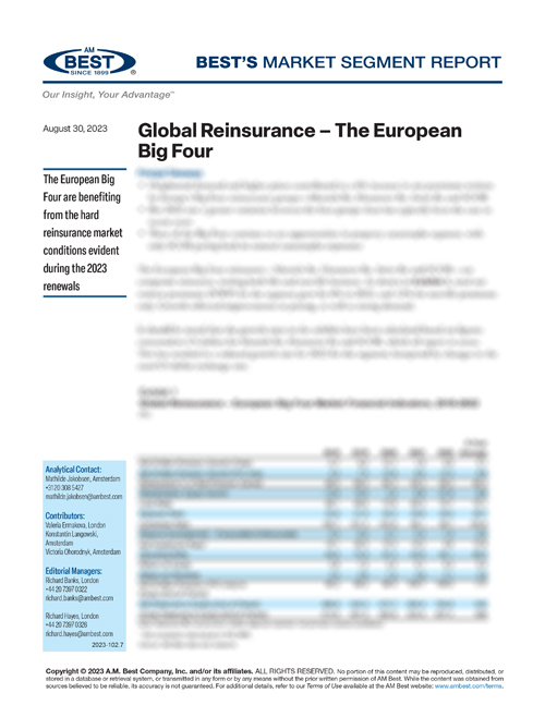 Market Segment Report: Global Reinsurance – The European Big Four