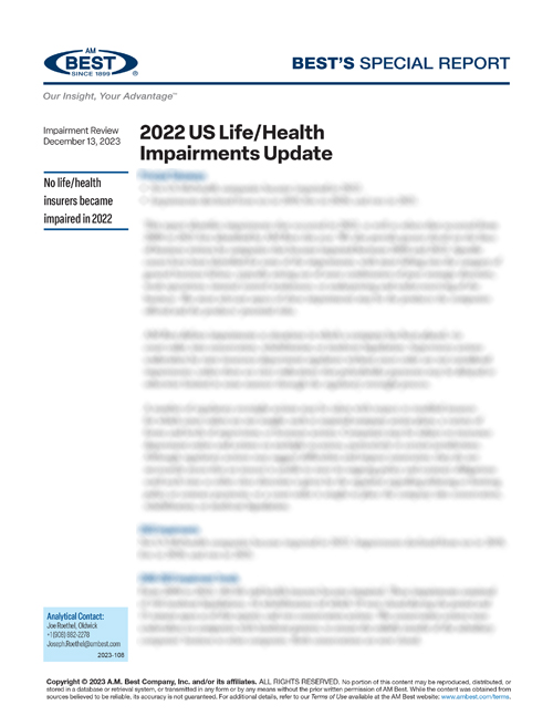 Special Report: 2022 US Life/Health Impairments Update