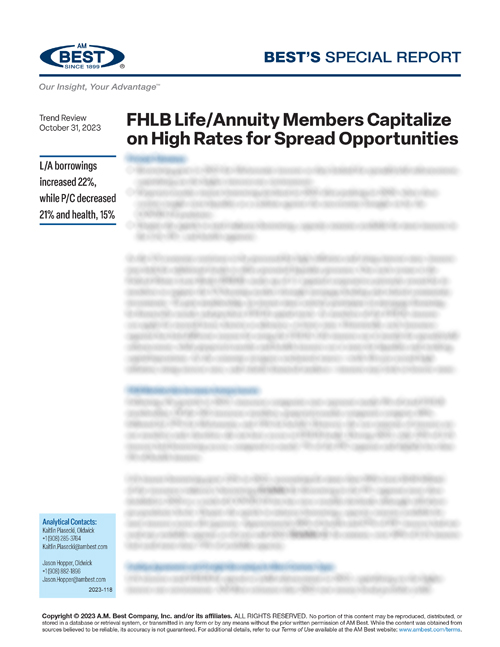 Special Report: FHLB Life/Annuity Members Capitalize on High Rates for Spread Opportunities