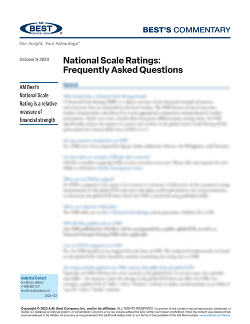 Commentary: National Scale Ratings: Frequently Asked Questions