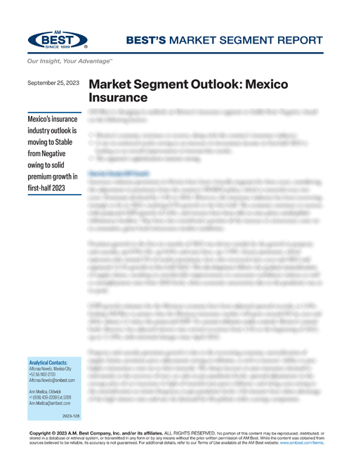 Market Segment Report: Market Segment Outlook: Mexico Insurance