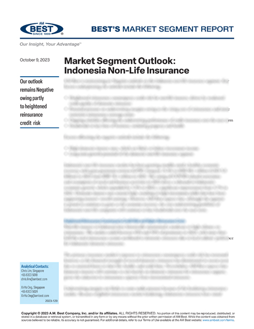 Market Segment Report: Market Segment Outlook: Indonesia Non-Life Insurance