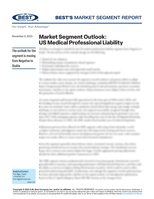 Market Segment Report: Market Segment Outlook: US Medical Professional Liability
