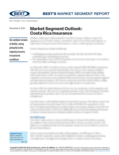 Market Segment Report: Market Segment Outlook: Costa Rica Insurance