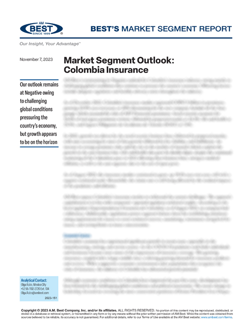 Market Segment Report: Market Segment Outlook: Colombia Insurance