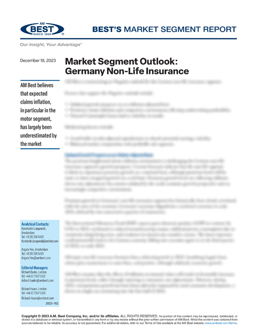 Market Segment Report: Market Segment Outlook: Germany Non-Life Insurance