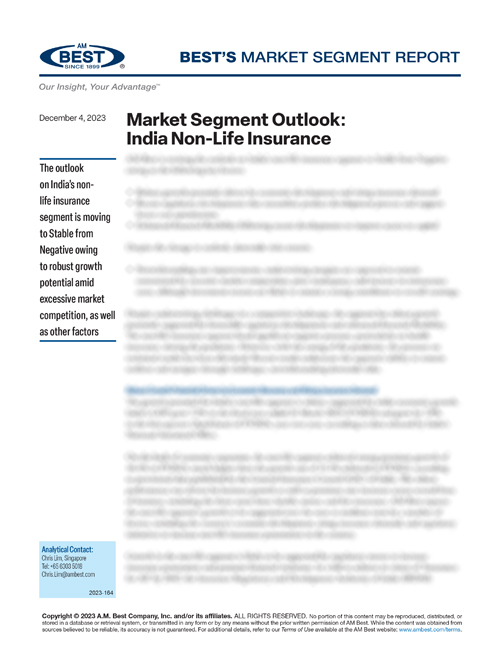 Market Segment Report: Market Segment Outlook: India Non-Life Insurance