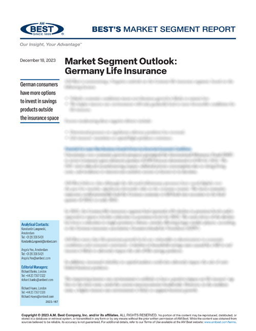 Market Segment Report: Market Segment Outlook: Germany Life Insurance