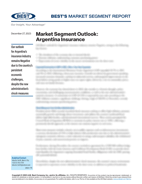 Market Segment Report: Market Segment Outlook: Argentina Insurance