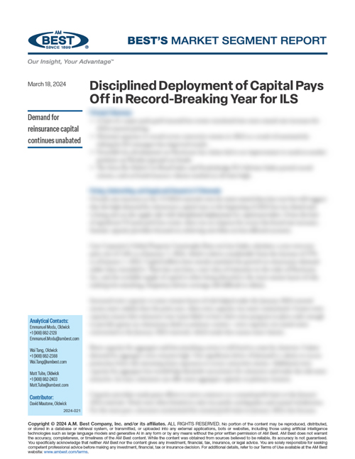 Market Segment Report: Disciplined Deployment of Capital Pays Off in Record-Breaking Year for ILS