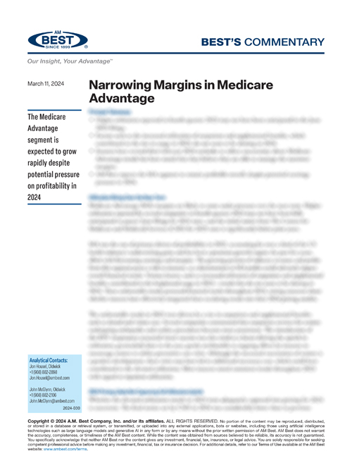 Commentary: Narrowing Margins in Medicare Advantage