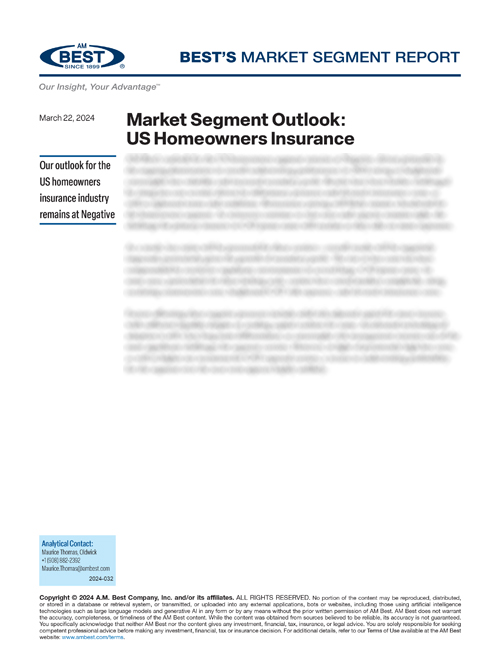 Market Segment Report: Market Segment Outlook: US Homeowners Insurance