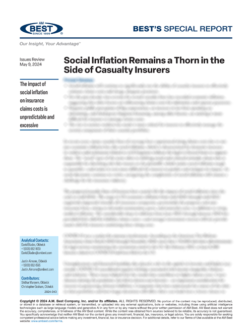Special Report: Social Inflation Remains a Thorn in the Side of Casualty Insurers