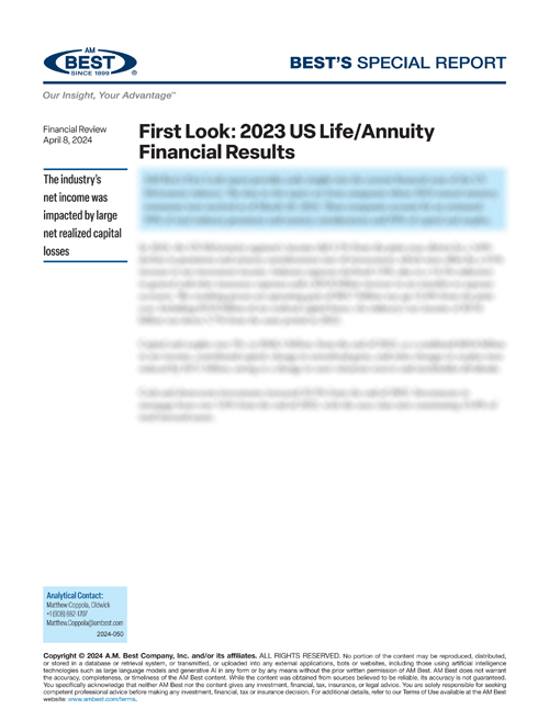 Special Report: First Look: 2023 US Life/Annuity Financial Results