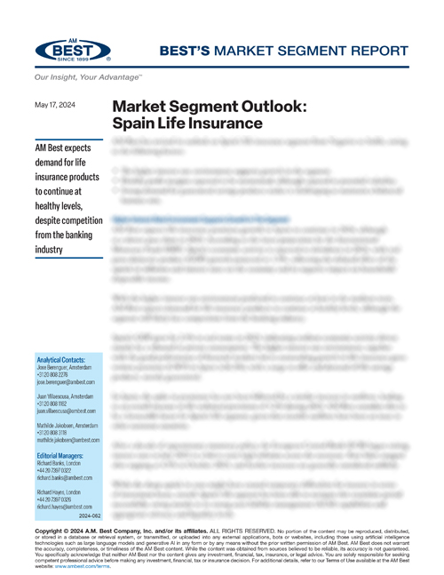 Market Segment Report: Market Segment Outlook: Spain Life Insurance