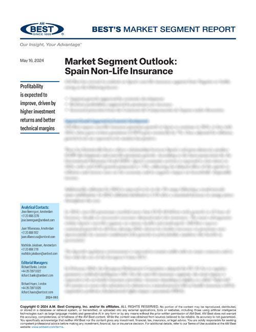 Market Segment Report: Market Segment Outlook: Spain Non-Life Insurance