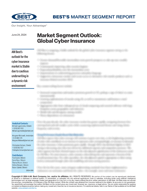 Market Segment Report: Market Segment Outlook: Global Cyber Insurance