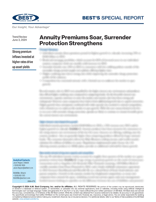 Special Report: Annuity Premiums Soar, Surrender Protection Strengthens