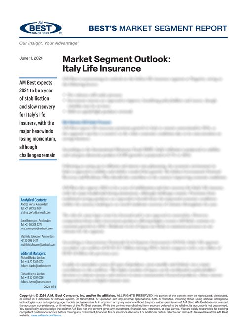 Market Segment Report: Market Segment Outlook: Italy Life Insurance