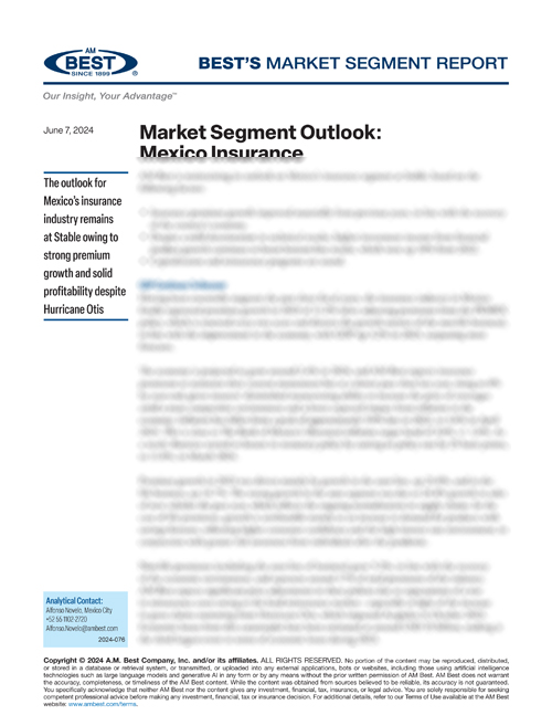 Market Segment Report: Market Segment Outlook: Mexico Insurance
