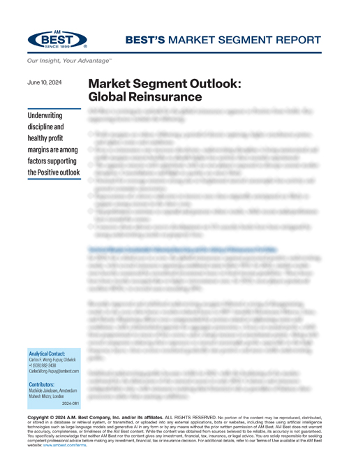 Market Segment Report: Market Segment Outlook: Global Reinsurance