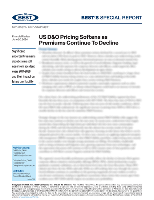 Special Report: US D&O Pricing Softens as Premiums Continue To Decline