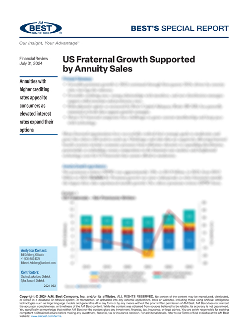 Special Report: US Fraternal Growth Supported by Annuity Sales