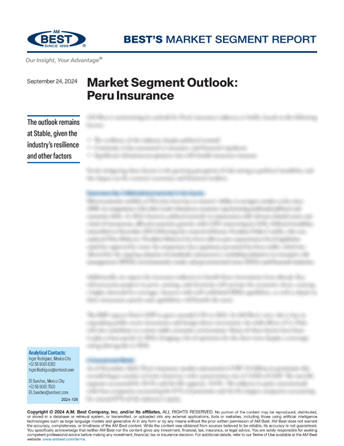 Market Segment Report: Market Segment Outlook: Peru Insurance