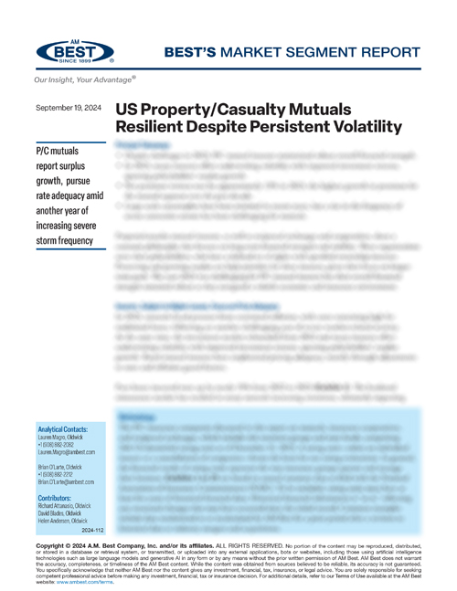 Market Segment Report: US Property/Casualty Mutuals Resilient Despite Persistent Volatility