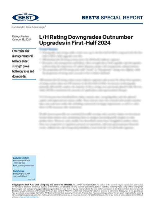Special Report: L/H Rating Downgrades Outnumber Upgrades in First-Half 2024