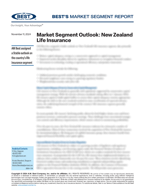 Market Segment Report: Market Segment Outlook: New Zealand Life Insurance